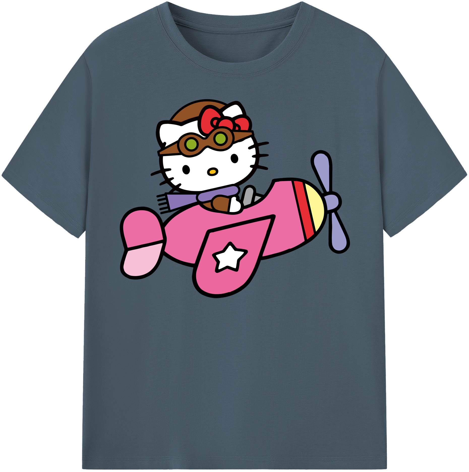 （画像用） Hello Kitty ハローキティ 綿100％半袖Tシャツ（フロントプリント）